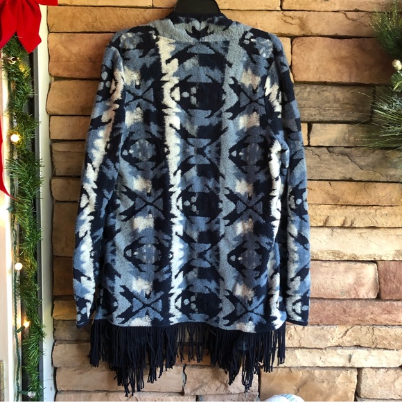 Lucky Brand blue fringe open cardigan sweater NWT Medium & XL - Picture 13 of 14